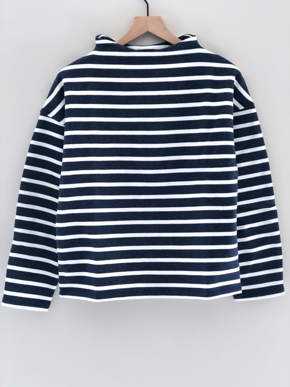 NWT J.Crew Factory Striped Fleece Mockneck Sweatshirt